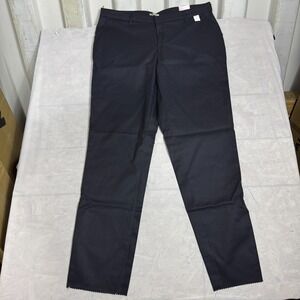 Dickies Chino Pants Womens Black Flat Front Workwear Straight Leg Size 18 UU NWT